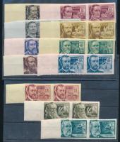 1954 Tudósok vágott sor ívszéli párokban, 2 stecklapon (20.000)
