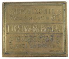 cca 1900 Einczinger Sütőház bronz nyomóforma, 5,5x6,5 cm