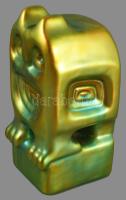 Zsolnay robot bagoly, eozin mázas, jelzett (tervező: Nádor Judit), hibátlan , m:16,5 cm