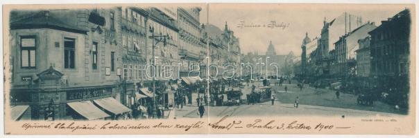 Praha, Prag; Vaclavske Namesti, Na Prikope / Wenzelsplatz, Hynek Gottwald's shop; 2-tiled foldi...
