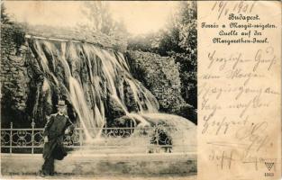1901 Budapest XIII. Margitsziget, forrás, vízesés. Mezei Antalné kiadása (r)