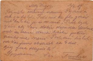 1917 Első világháborús tábori postai levelezőlap / WWI Austro-Hungarian K.u.k. military field postca...