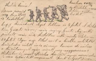 1899 Growing Dwarfs  Emb. litho (wet damage)