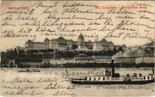 1906 Budapest I. Királyi vár, Várkert, gőzhajó. S.D.M. 61. (r)