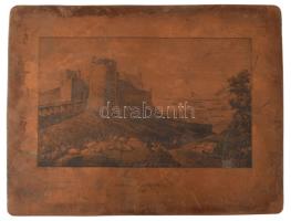 "Esztergom vára 1790" réz nyomódúc, jelzett a dúcon, 15x19,5 cm