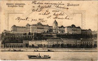 1903 Budapest I. Királyi vár, Várkert, gőzhajó (fl)