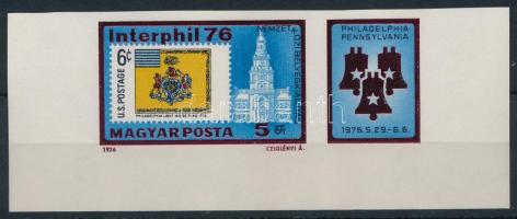 1976 INTERPHIL ívsarki vágott szelvényes bélyeg