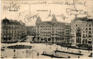1906 Budapest V. Szabadság tér, a Sváb ház földszintjén héber feliratos bejáratok (EB)
