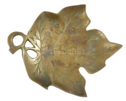 Bronz levél alakú tálka, 20x17 cm