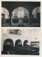 Kolozsvár, Cluj - 2 db RÉGI képeslap: Farkas utcai református templom belső / 2 pre-1945 unused post...