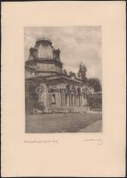 1929 Orphanides János (1876-1939): Margitszigeti fürdő. Fotoheliogravür, papír, jelzett, 24x17,5 cm