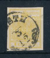 1850 1kr MP kadmiumsárga "PESTH" Sign: Ferchenbauer