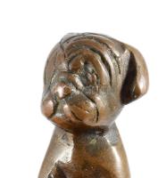 Bronz kutya figura, m: 4 cm