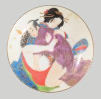 Kutani ware esküvői szakés csésze szett, 3 darab. Japán, feltehetően Taisho korszak (1912-1926), kéz...