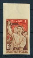 1953 Május 1. IV. vágott ívszéli bélyeg (8.000)
