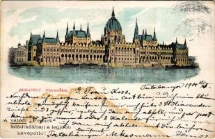 1904 Budapest V. Országház, Parlament. Franck kávépótló reklám (fl)