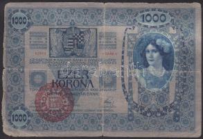 1902 1000K "Magyarország" piros körbélyegzővel T:III-