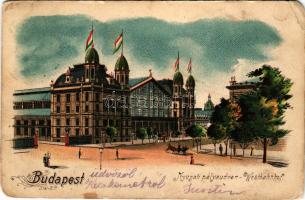 1903 Budapest VI. Nyugati pályaudvar, vasútállomás. litho (EM)