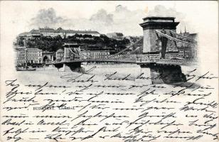 1900 Budapest, Lánchíd (gyűrődés / crease)