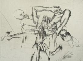 Herbert Traub, (1940-2022): Haláljáték (Tod ... Spiele), 1974. Hidegtű, papír, jelzett, számozott (5...