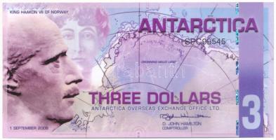 Antarktisz 2008. 3$ fantázia bankjegy "SPC99545" T:UNC
Antarctica 2008. 3 Dollars fantasy...