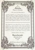 Johnson, Samuel: Rasselas, Prince of Abyssinia. / Rasszelasznak, Abesszínia hercegének kalandjairól....