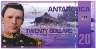 Antarktisz 2008. 20$ fantázia bankjegy "SPC99545" T:UNC
Antarctica 2008. 20 Dollars fanta...