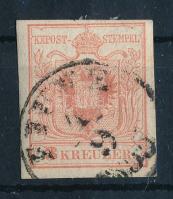 1850 3kr MP Ib gravurtype 2-2, kiemelt sas "FIUME 1855"