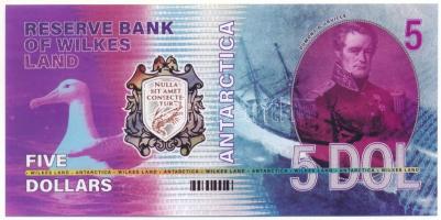 Antarktisz / Wilkes-föld 2021. 5$ fantázia bankjegy "AA00000324" T:UNC
Antarctica / Wilke...