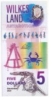 Antarktisz / Wilkes-föld 2021. 5$ fantázia bankjegy "AA00000324" T:UNC
Antarctica / Wilke...