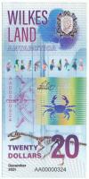 Antarktisz / Wilkes-föld 2021. 20$ fantázia bankjegy "AA00000324" T:UNC
Antarctica / Wilk...