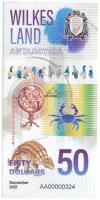 Antarktisz / Wilkes-föld 2021. 50$ fantázia bankjegy "AA00000324" T:UNC
Antarctica / Wilk...