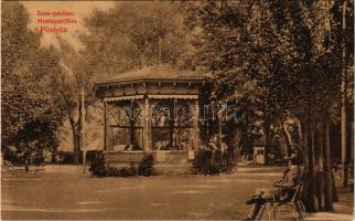 Pöstyén, Pistyan, Piestany; Zenepavilon. Meteor fényirda kiadása / Musikpavillon / music pavilion (E...