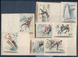 1955 Téli sport vágott ívszéli / ívsarki sor (12.000) (40f halvány elszíneződés / slightly discolour...
