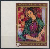 1974 Czóbel Béla (I.) ívszéli vágott bélyeg