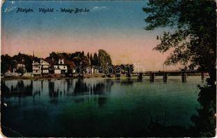 Pöstyén, Pistyan, Piestany; Vág híd. Donáth Lipót kiadása / Waag Brücke / Váh river bridge (EM)