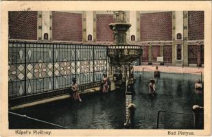 1923 Pöstyén, Pistyan, Piestany; fürdő, belső fürdőzőkkel / spa, bathhouse, interior with bathers (E...