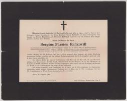 1906 Bécs, herceg [Alexander] Sergius Radziwill (1851-1906) litván származású lengyel hercegi család...