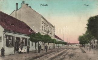 Felsőőr main square with the book binding shop of Ferenc Stehlik (EK)