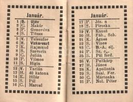 Tárcanaptár az 1913-ik évre. [Miniatűr kötet.]
Budapest, [1912]. Neumayer Lipót Linóleum-áruháza [n...