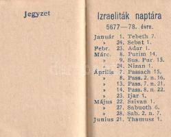 Tárcanaptár 1917. [Miniatűr kötet.]
[Budapest], 1917. Reinhardt Cipő-Nagyáruház. [64] p. Miniatűr k...