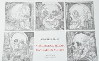 Keresztes Dóra (1953-), Orosz István (1951-): A bolondok hajója II., második tized. Plakát, szitanyo...
