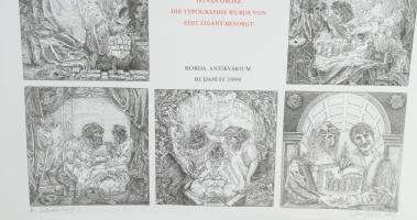 Keresztes Dóra (1953-), Orosz István (1951-): A bolondok hajója I., első tized. Plakát, szitanyomat,...