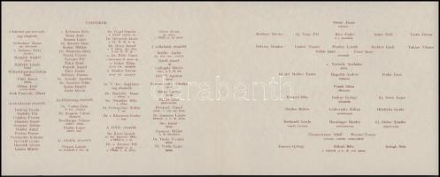1941 Meghívó a budapesti V. kerületi leventék által rendezett leventebálra, a védnökök és rendezők n...