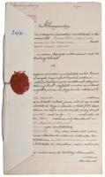 1909-1914 Einczinger Ferenc részére szóló 3 db irat: az esztergomi árvédelmi munkálatok m. kir. kire...