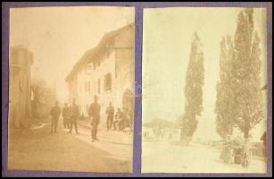 cca 1914-1918 I. világháborús fotóalbum az olasz fronton készült felvételekkel, rajtuk tüzérségi ágy...