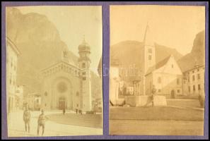 cca 1914-1918 I. világháborús fotóalbum az olasz fronton készült felvételekkel, rajtuk tüzérségi ágy...