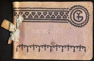 cca 1914-1918 I. világháborús fotóalbum az olasz fronton készült felvételekkel, rajtuk tüzérségi ágy...