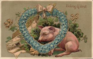 New Year Pig Emb. litho