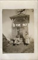 1916 Kelet-Galícia (Markopol), Mária-szobor, helyiek népviseletben / WWI K.u.K. military, statue, lo...